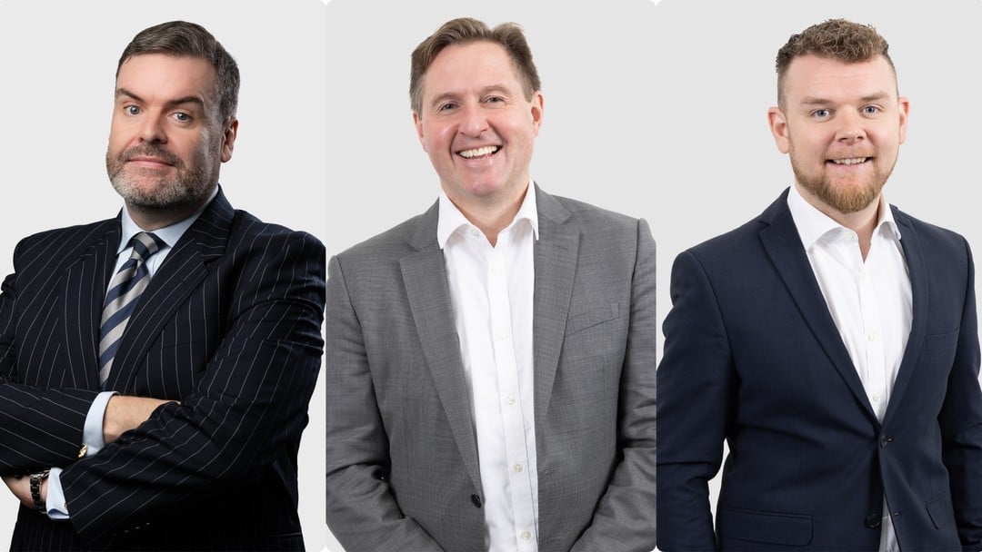 L-R Nick Dunne, Neil McDonald, Benjamin Twidle