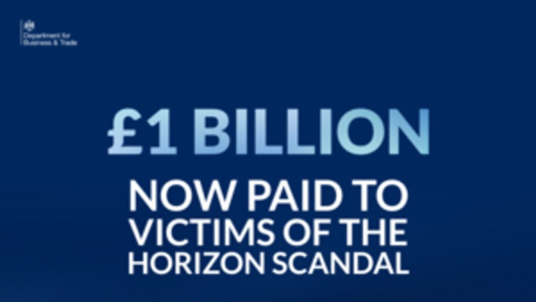 Compensation for postmasters surpasses £1 billion