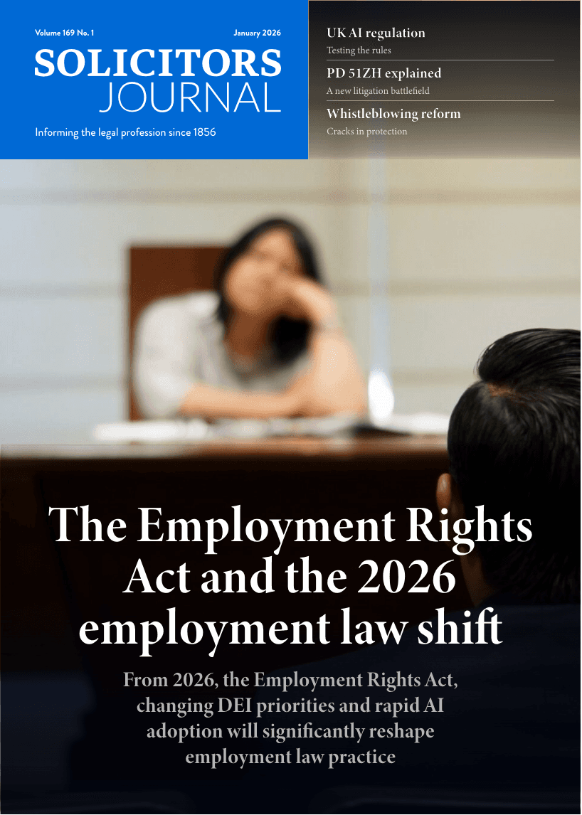 Solicitors Journal January 2026 Cover